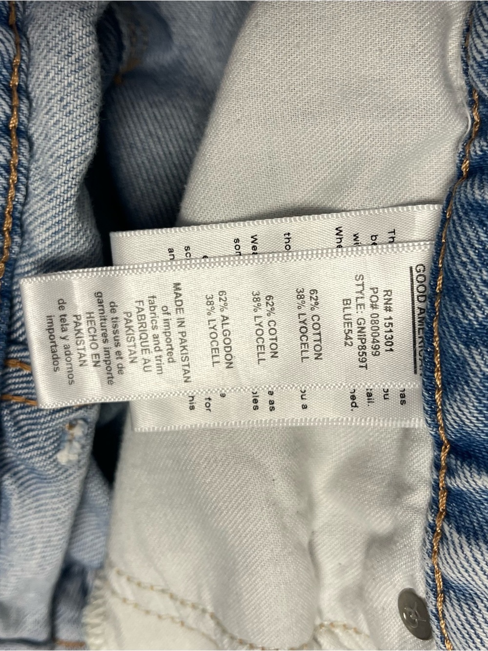 Good American Distressed Straight Leg Jeans – Size 6/28 – Light Wash - Picture 5 of 6